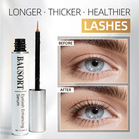 Close-up of lash-line application with Bausort Serum