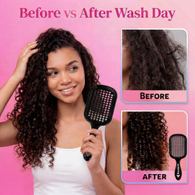 Bautero Detangler Brush designed for 4C coily hair to reduce snagging