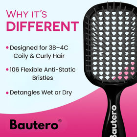 Bautero Detangler Brush on dry hair for quick touch-ups with minimal frizz