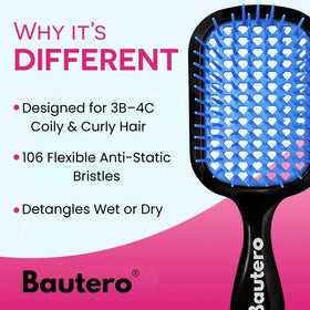 Bautero Detangler Brush lightweight design ideal for travel days