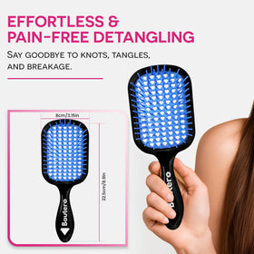 Bautero Detangler Brush vented backless cushion for airflow during brushing