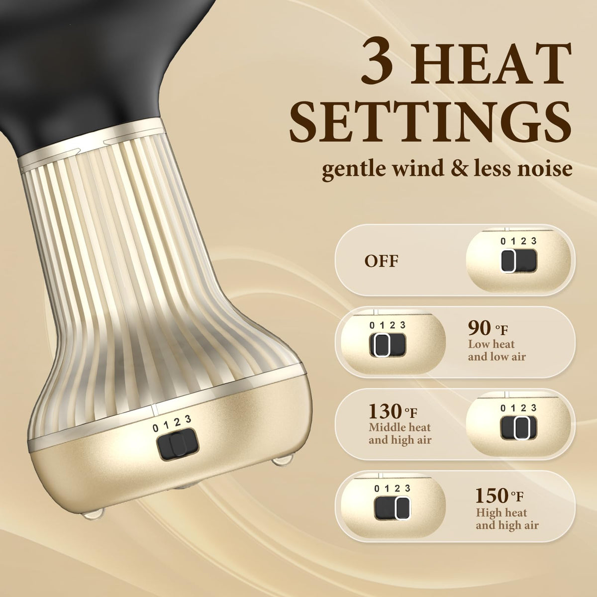 Bautia 2-in-1 design keeps diffuser securely attached during styling.