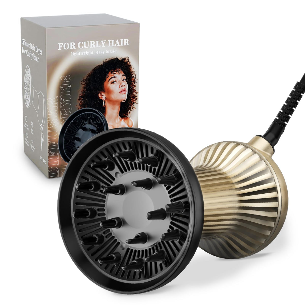Bautia diffuser hair dryer defines curls and adds natural volume.