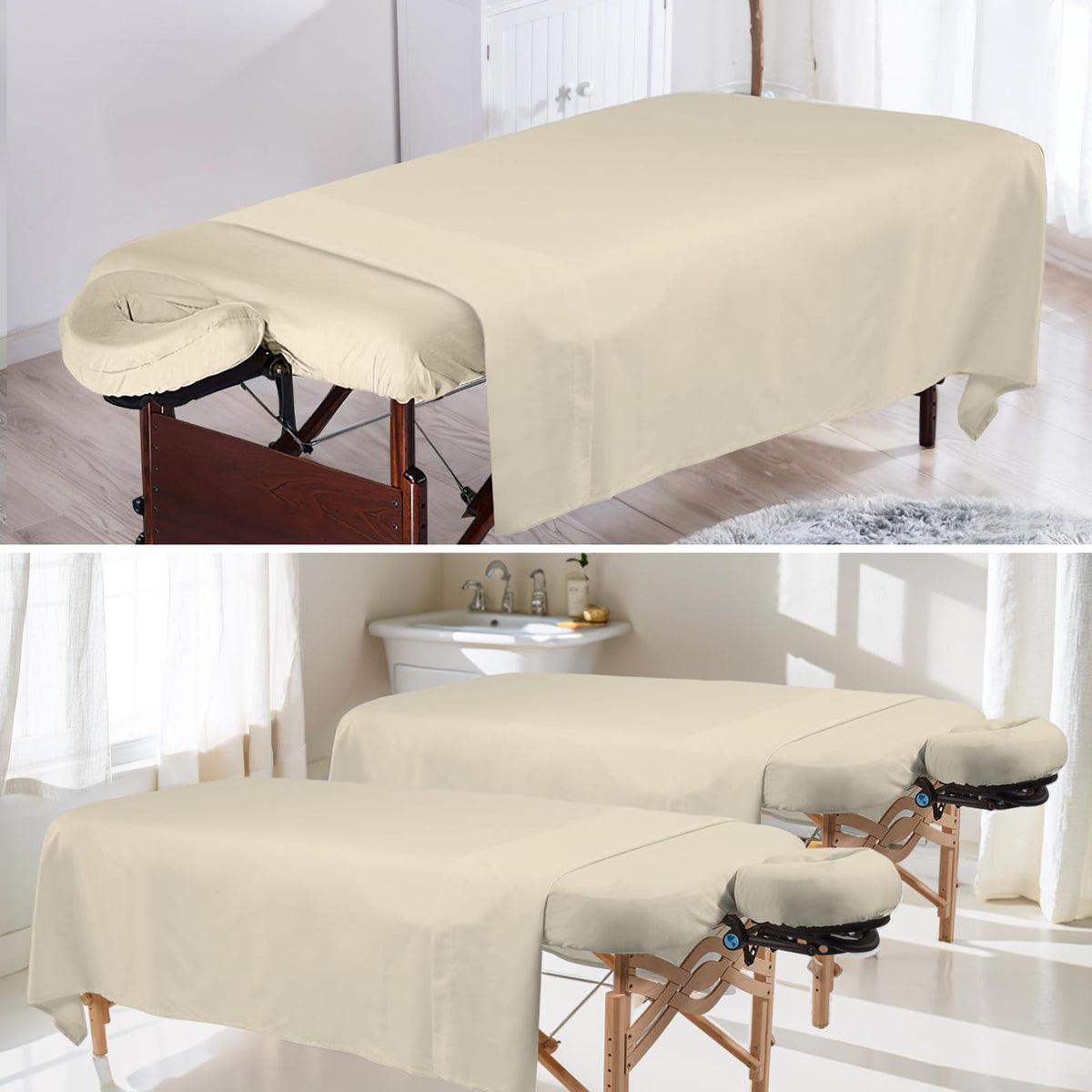 Bavlesfuire microfiber texture enhances client comfort and fast cleaning.