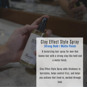 Baxter of California Clay Effect Style Spray misting hair for gritty, lived-in texture.