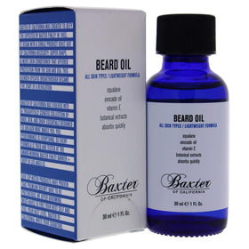 Close-up of Baxter beard oil showing smooth, conditioned beard.
