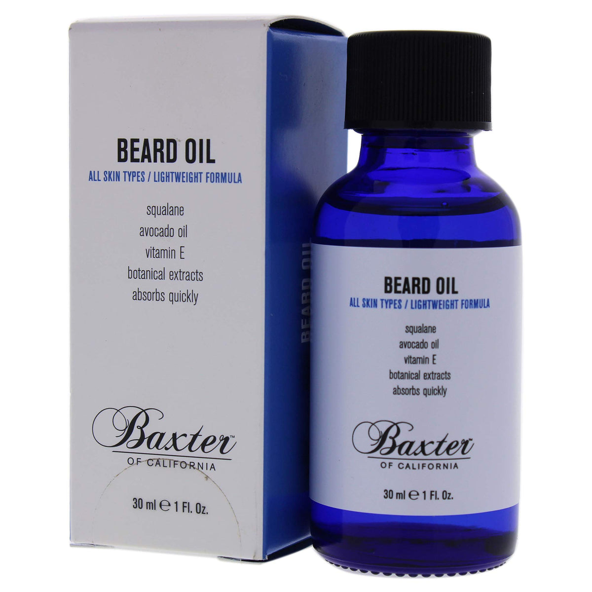 Packaging box of Baxter of California beard oil ready for gifting.