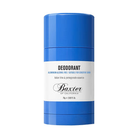 Baxter of California Italian Lime and Pomegranate Essence deodorant in a clear stick for odor control
