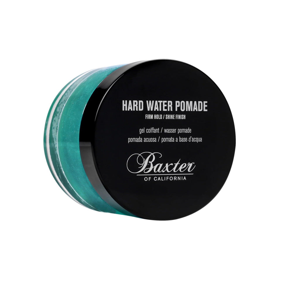 Baxter of California Hard Water Pomade bottle for easy styling and rinse-out