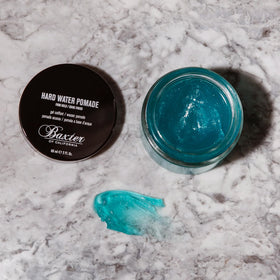 Packaging of Baxter of California Hard Water Pomade for premium grooming