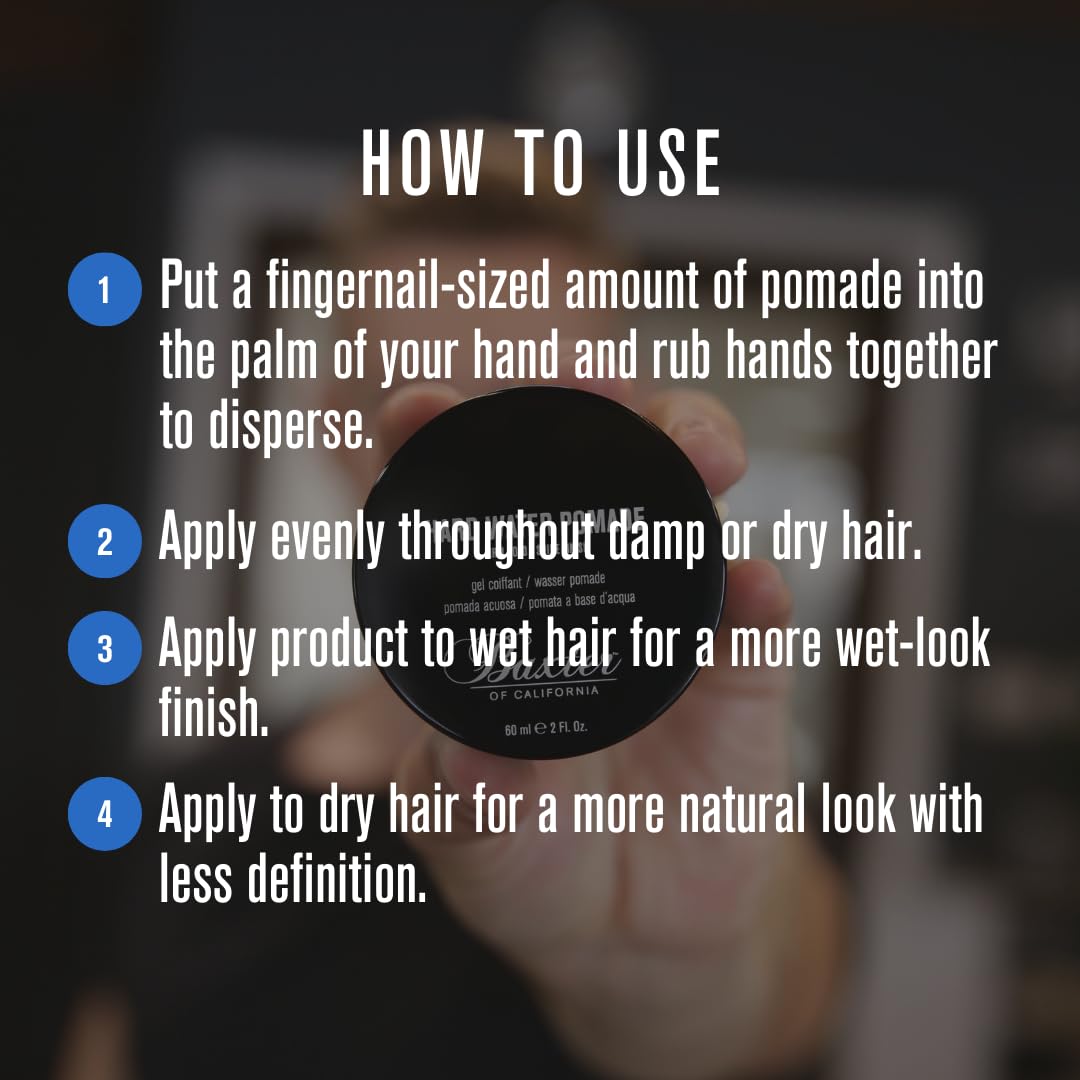 Close-up of Baxter of California pomade elastic fibers shaping hair
