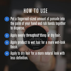 Close-up of Baxter of California pomade elastic fibers shaping hair