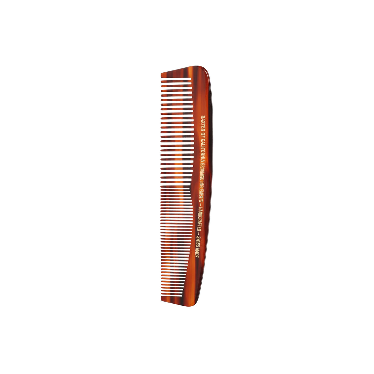 Baxter of California pocket comb with tortoise pattern for on-the-go precision and detangling.