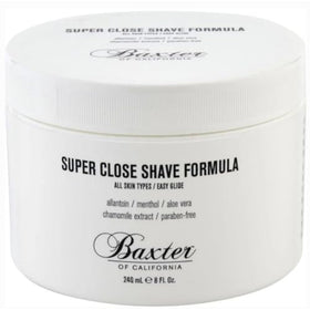 Baxter of California Super Close Shave Cream tube front showing smooth glide for close shave