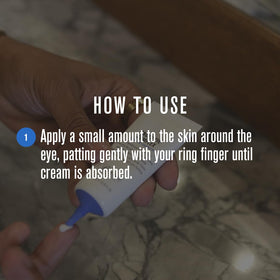 Baxter of California Under Eye Cream closeup applying hydrates and smooths.