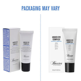 Baxter of California Under Eye Cream packaging highlights unscented daily care.