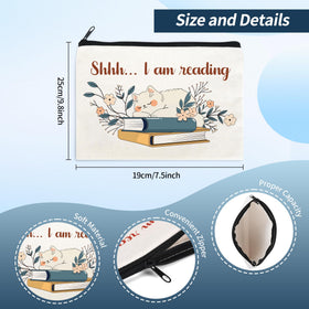 Bayelove librarian makeup pouch, compact travel-friendly storage.