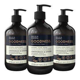 Baylis & Harding Goodness Lemongrass & Ginger dispenser bottle displayed for daily handwashing