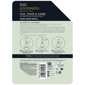 Baylis & Harding Goodness formula with organic ingredients highlighted for clean hand care.