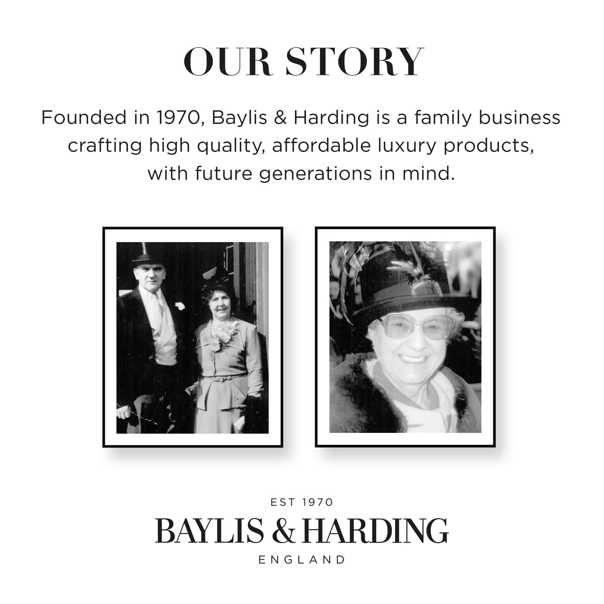Baylis & Harding 3-pack display highlighting value and luxury
