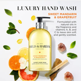 Baylis & Harding hand soap in sink setup ready for everyday use