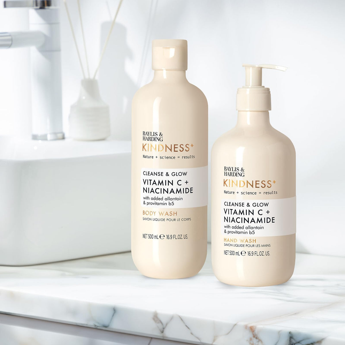 Baylis & Harding Kindness dermatologist-approved stamp visible