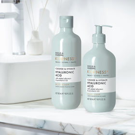Baylis & Harding dermatologist-approved hand soap bottle emphasizing skin-softening hydration.