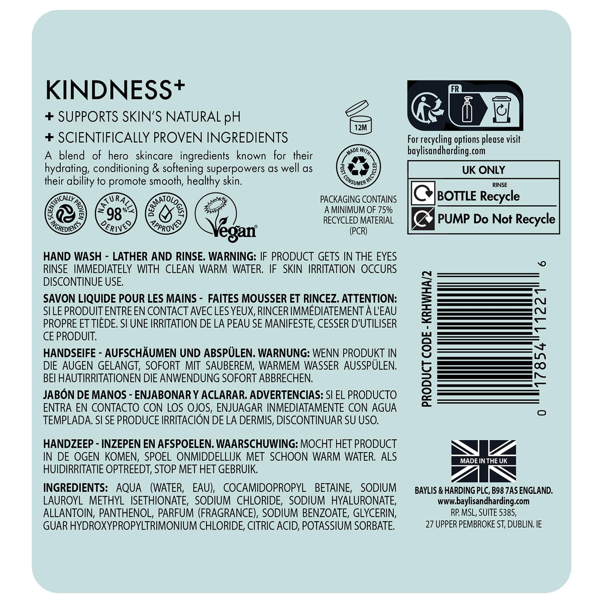 Baylis & Harding Kindness pack of 3 hand soaps ready for gifting.