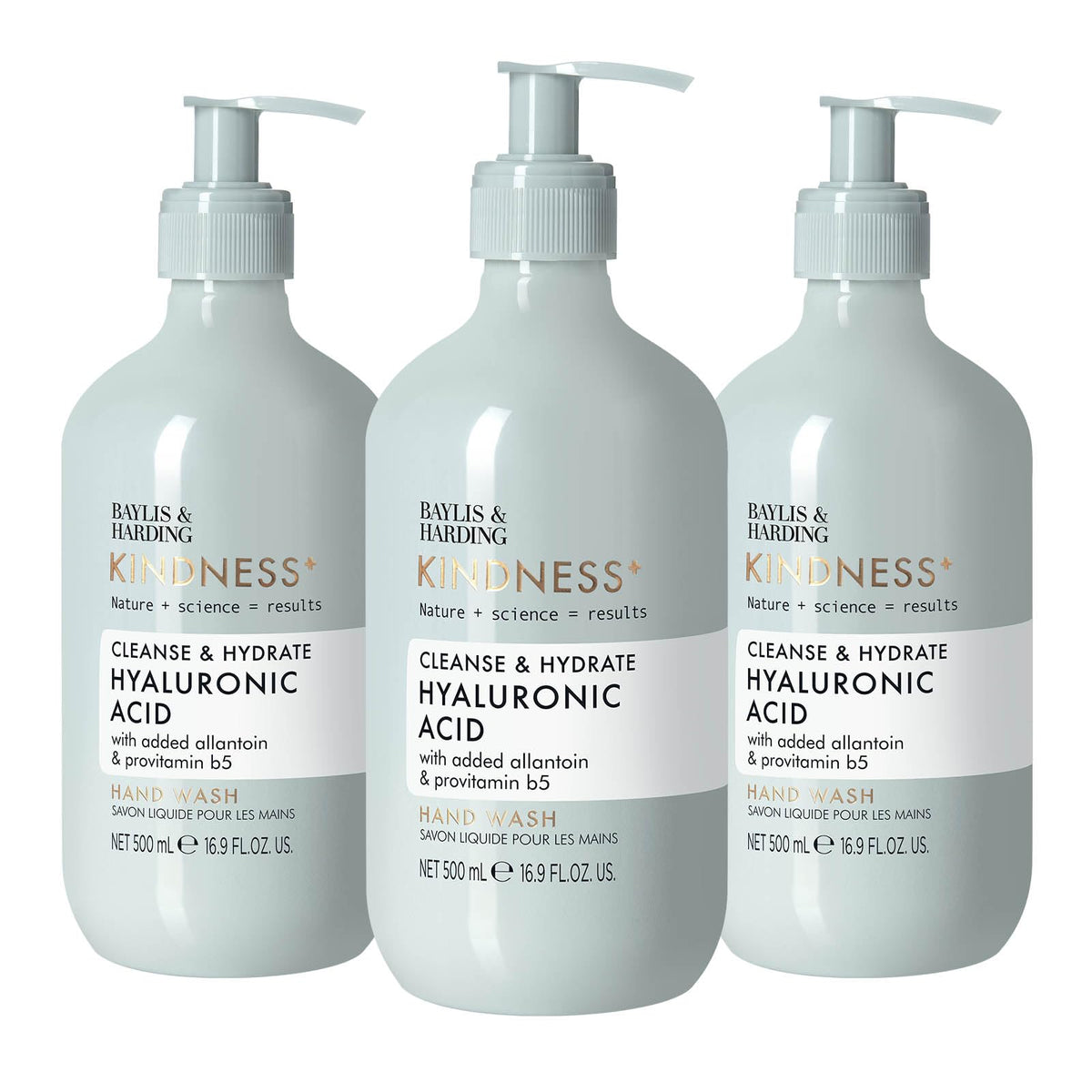 Baylis & Harding Kindness hand soap bottle with pear neroli fragrance for hydrated hands.