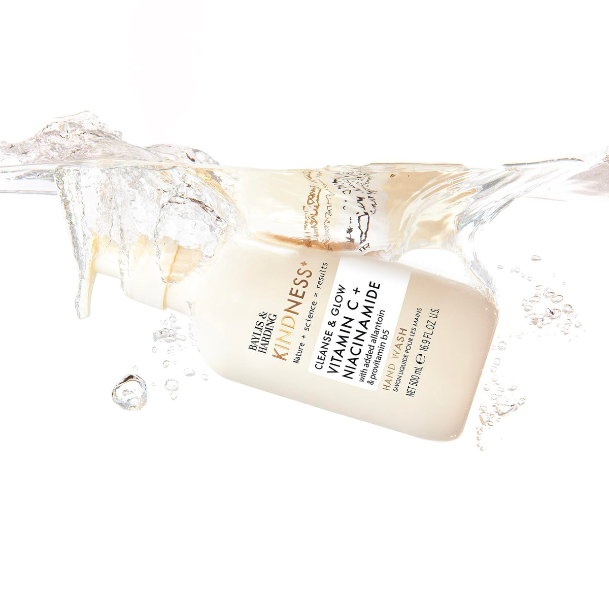 Baylis & Harding Kindness liquid soap being poured for hand wash