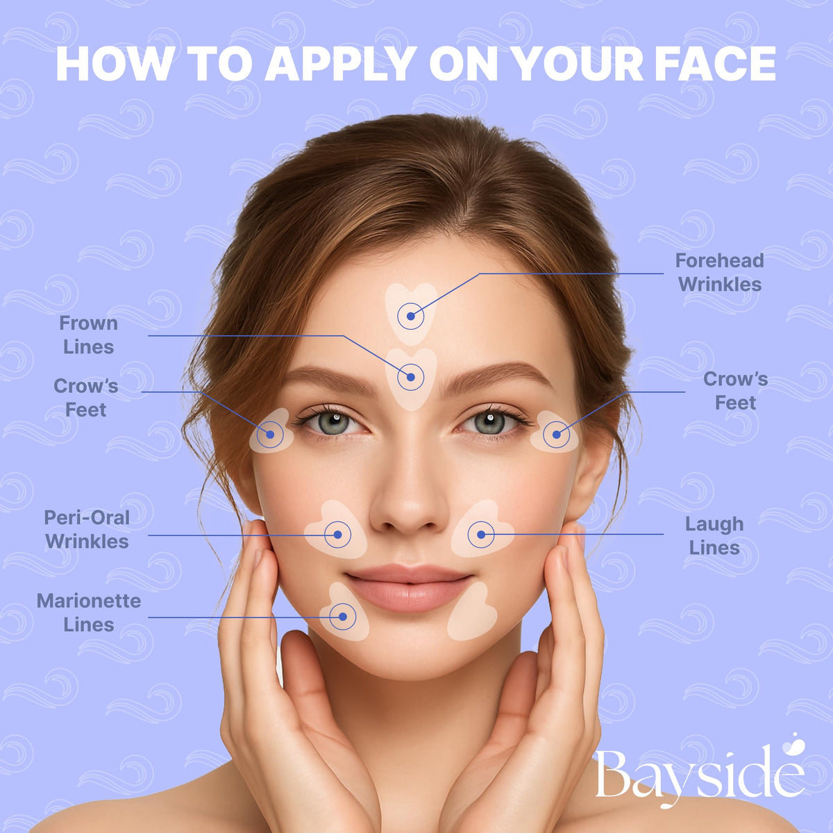 Bayside smile-lines patches hydrate and smooth for a more relaxed expression.