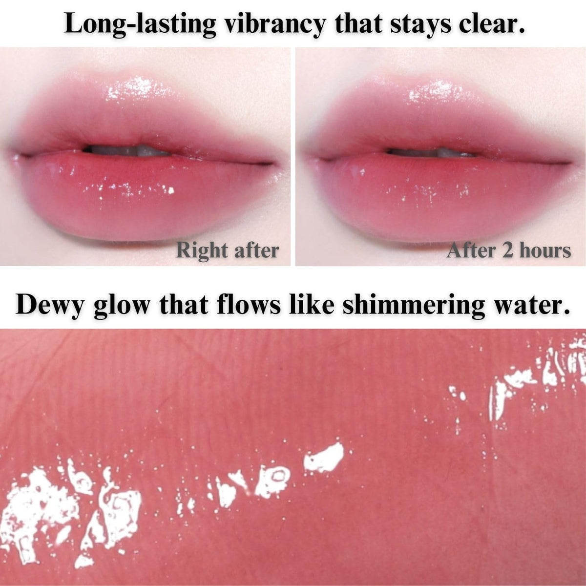 BBIA Glow Tint clear color stain texture with clean reading on lips