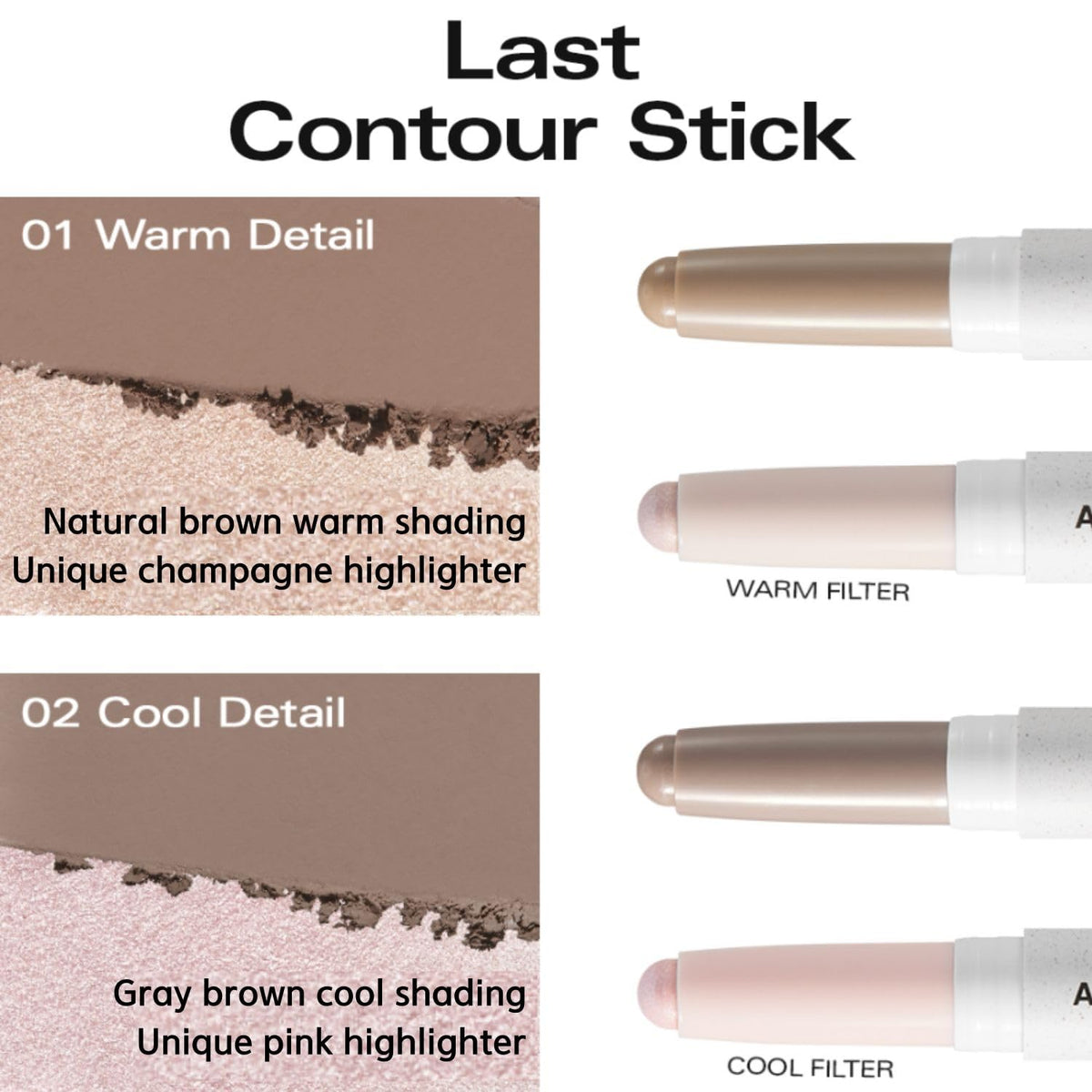 BBIA Last Contour Stick highlight side adds lift to features.