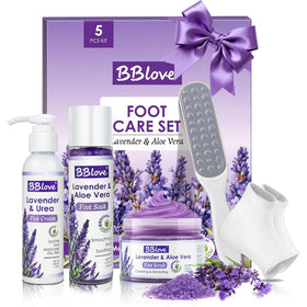 BBLOVE Lavender Foot Soak Set bath salt for a calming at-home foot spa.