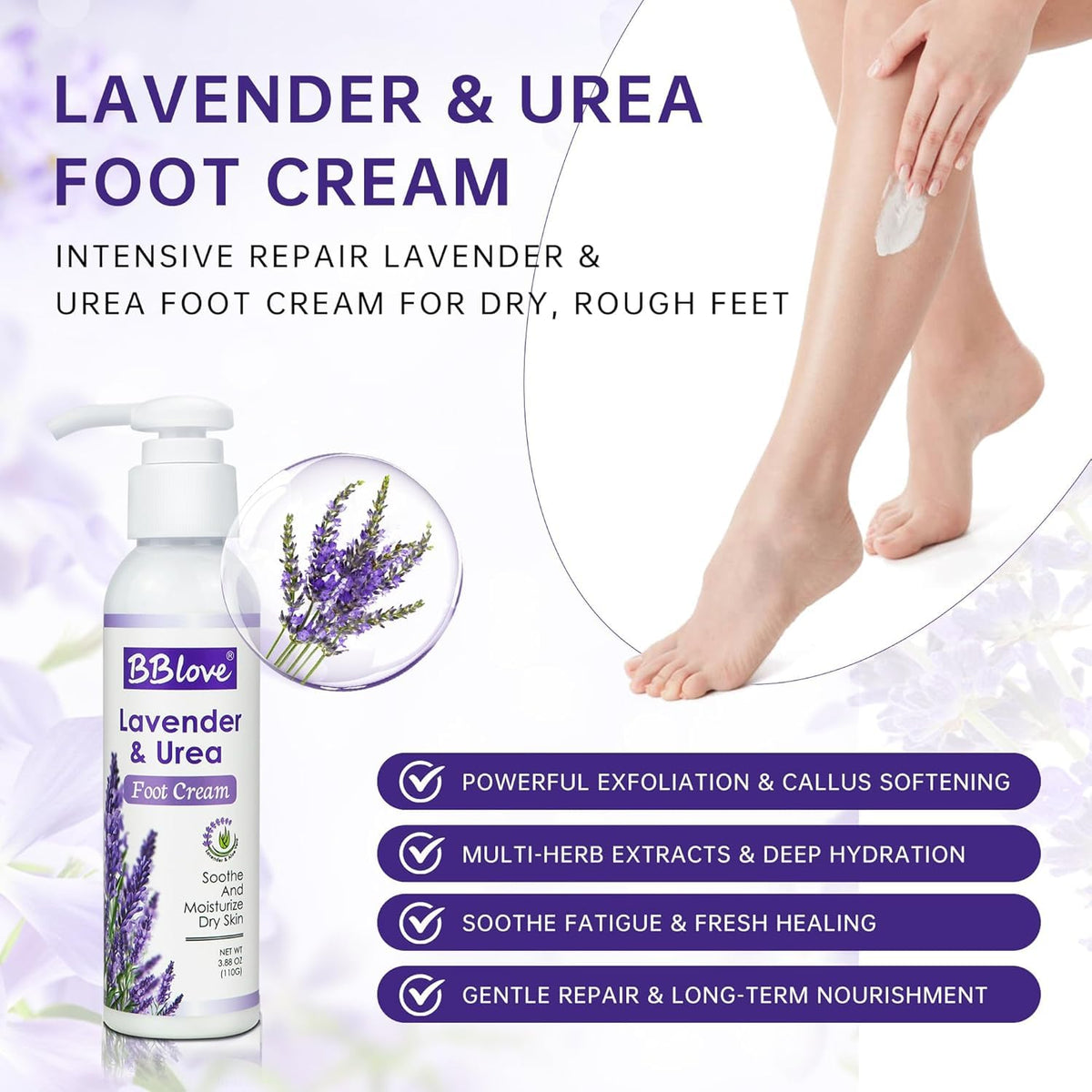 BBLOVE Lavender Foot Soak Set gift-ready packaging ideal for spa lovers.