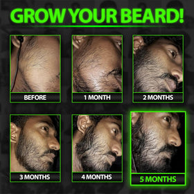 BBS Best Beard Stuff serum application image showing quick beard grooming step