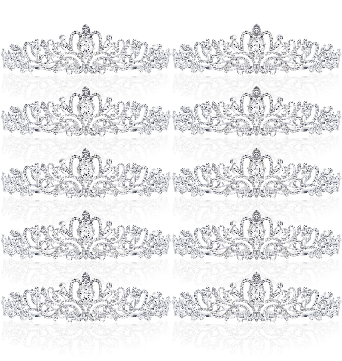 BBTO crystal tiara set with sparkling rhinestones for festive celebrations