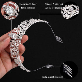 BBTO graduation and prom tiara silver shines under lights