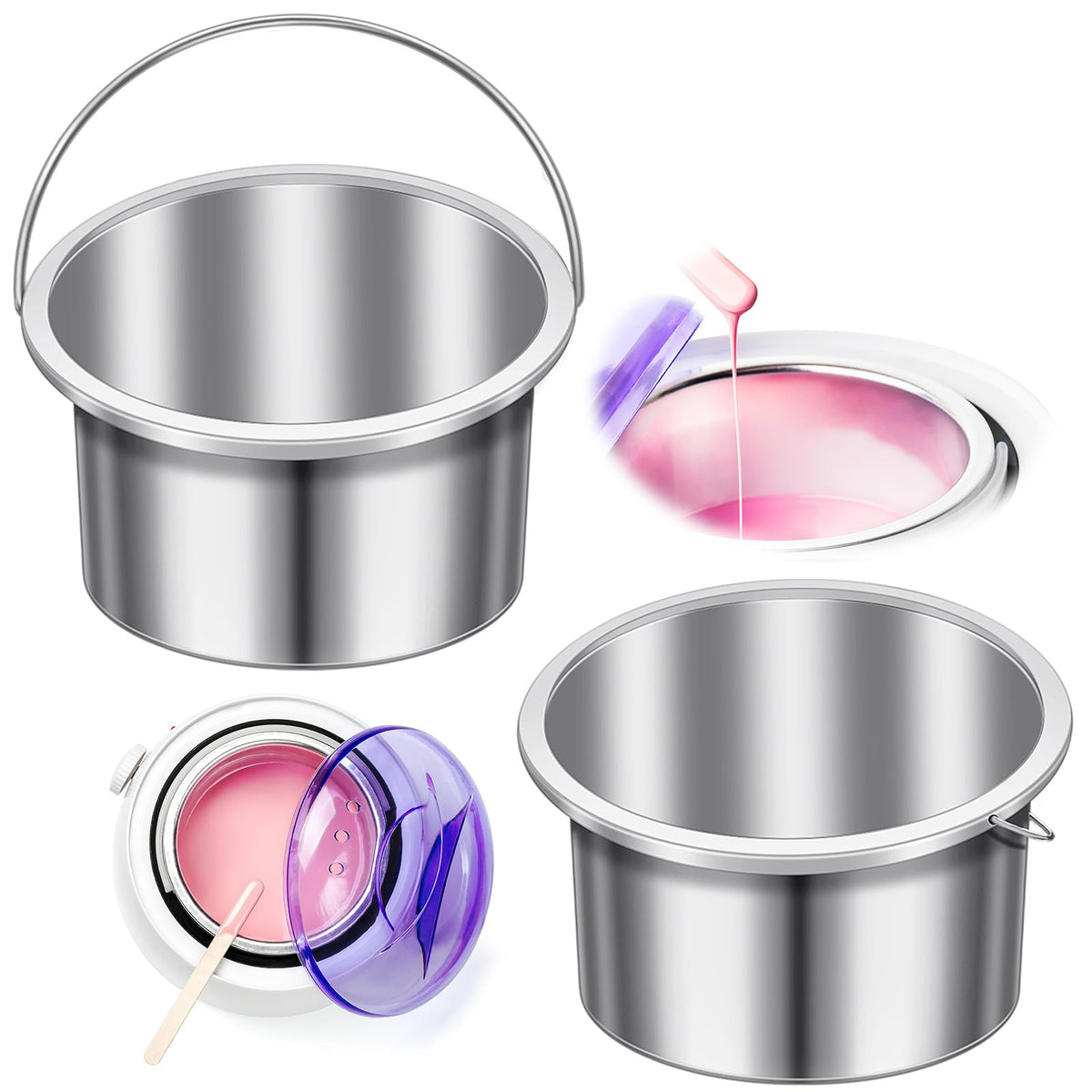 BBTO inner pot liner in 14oz metal for even heat and easy wax melting.