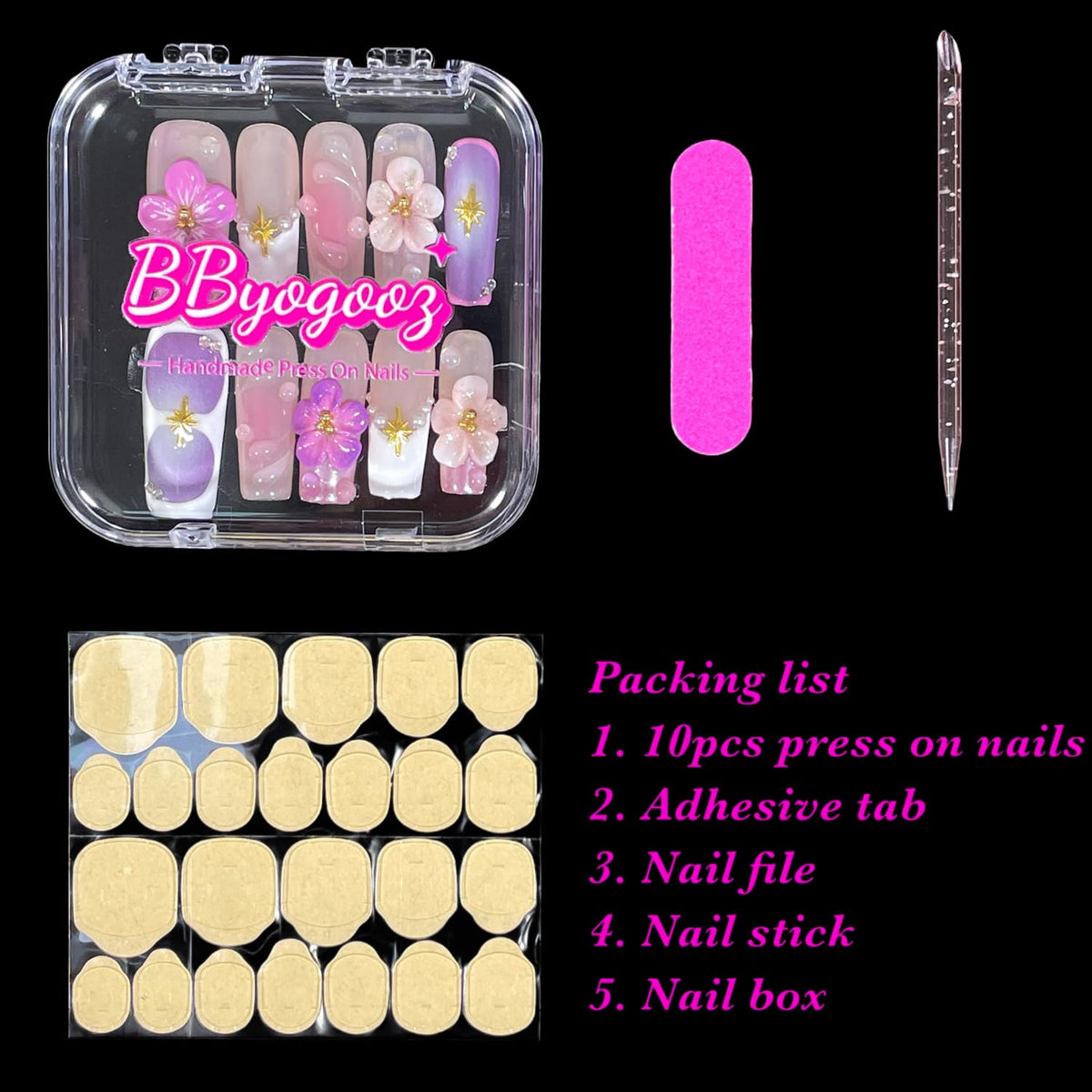 BByogooz handcrafted nails showcase unique artistry and durable hand-finished construction.