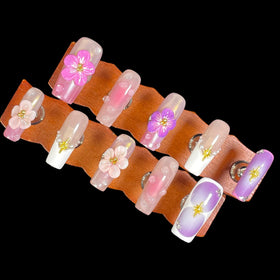 BByogooz pink-purple gradient nails for versatile styling at parties or daily looks.