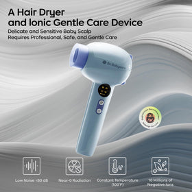 bc babycare Gentle Cordless Hair Dryer purple side angle, lightweight for travel