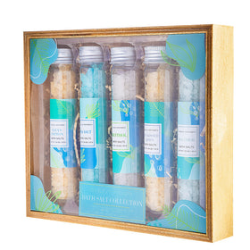 B C Beauty Concepts aromatherapy bath salts present wooden box display