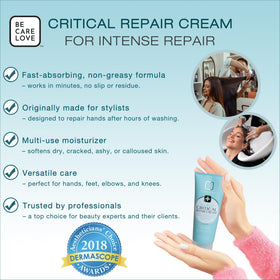 BCL Spa Critical Repair Cream texture close-up showing quick absorption.