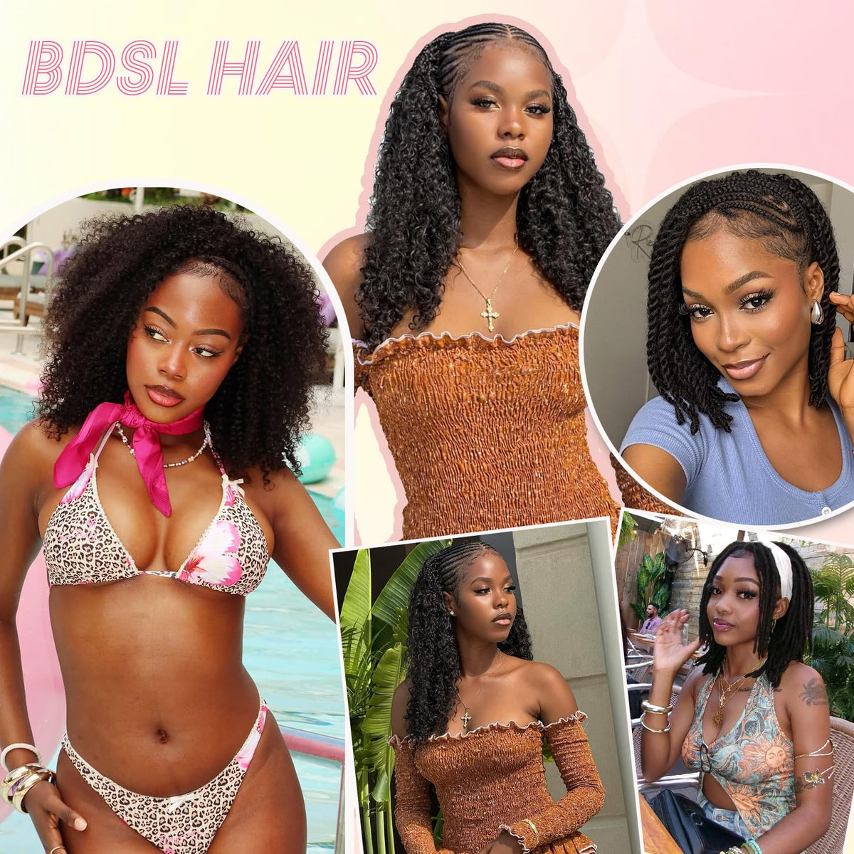 BDSL Afro Kinkys Bulk hair offers lightweight, skin-friendly wear