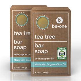 Be-One Organics Tea Tree Bar Soap pack for everyday cleansing