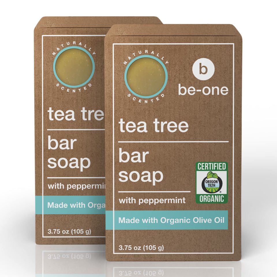 Be-One Organics Tea Tree Bar Soap pack for everyday cleansing
