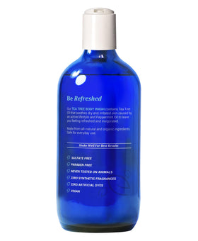 Be-One Organics Tea Tree Body Wash lather forming rich foam for fresh cleansing.