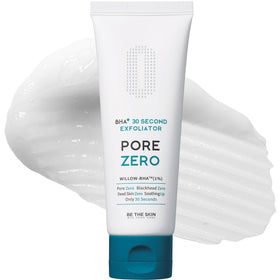 BE THE SKIN BHA+ 30-second exfoliator gel with willow bark melts dead skin for smoother pores.