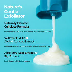 BE THE SKIN BHA+ contains Aloe Vera and Apricot for calming exfoliation.